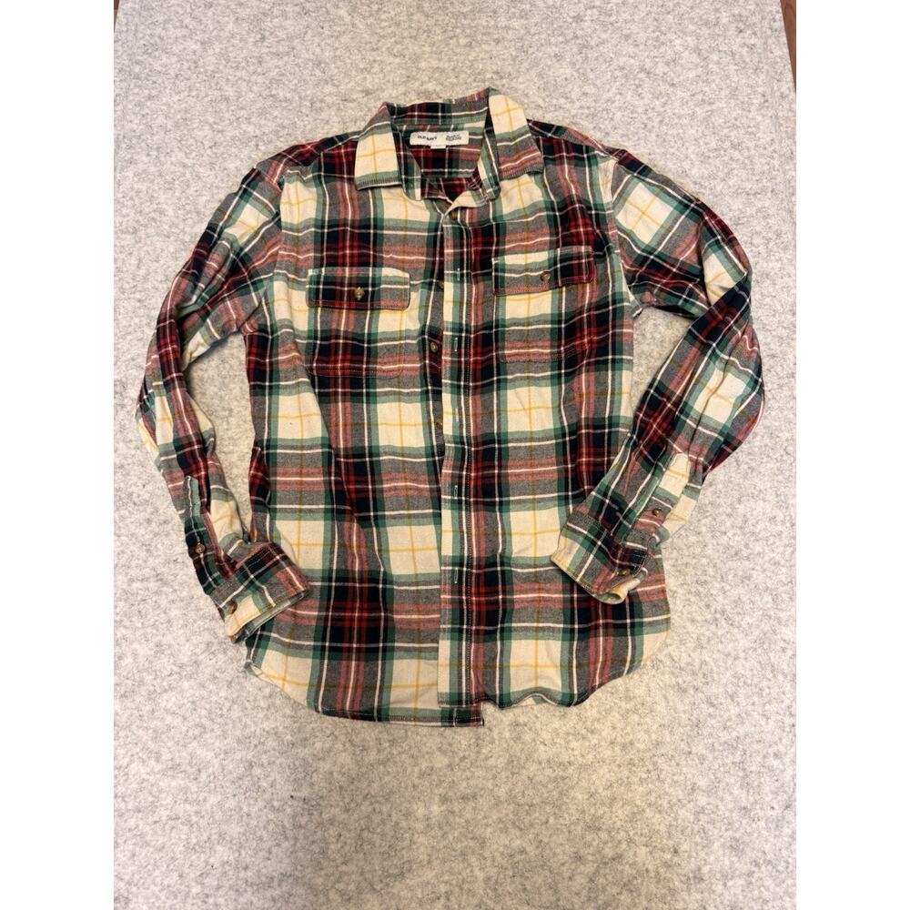 Old Navy Double Brushed Tartan Plaid Flannel Shirt Mens Medium Cabincore 0055